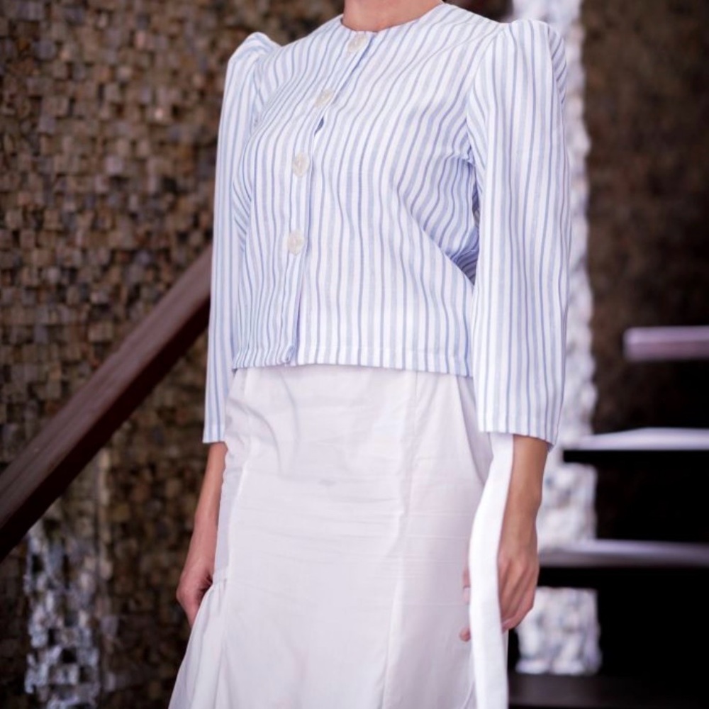 Haani Blue and White Striped Shirt